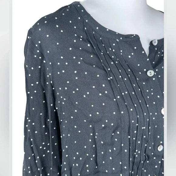 J. Jill Black & White Polka Dot Blouse Top Small - Picture 10 of 10